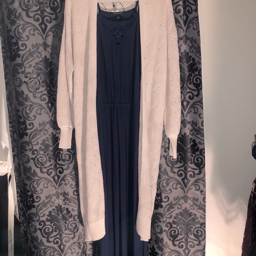Navy Banana Republic Maxi Dress
